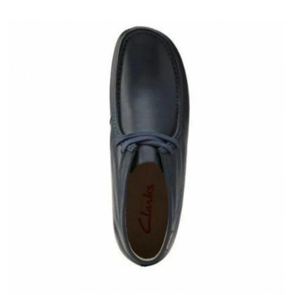 Clarks Stinson Hi Men 9.5 Navy Leather Wallabee Boot Blue Chukka